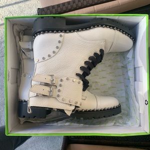 White sam Edelman combat boots doc martens chunky